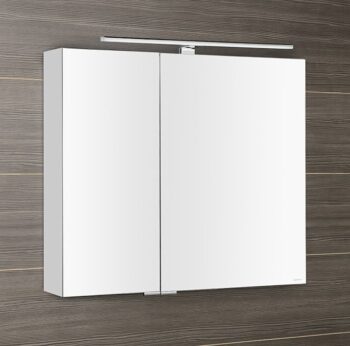 SAPHO - MIRRÓ galérka s LED osvetlením, 80x70x16cm, biela MC080-0030