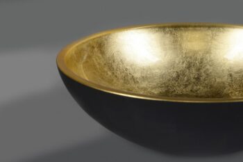 SAPHO - MURANO BLACK-GOLD sklenené umývadlo na dosku, priemer 40cm, zlata/čierna AL5318-77