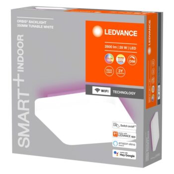 SAPHO - ORBIS BACKLIGHT stropné svietidlo, 350x350, WIFI RGB + stmievateľné, 2800lm, 28W, IP20, biela AC314090055
