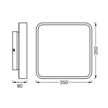 SAPHO - ORBIS BACKLIGHT stropné svietidlo, 350x350, WIFI RGB + stmievateľné, 2800lm, 28W, IP20, čierna AC314100055