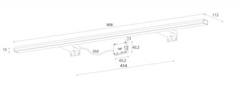 SAPHO - PANDORA LED nástenné svietidlo, 15 W, 808x15x112 IP44, chróm (26693CI) E27576CI