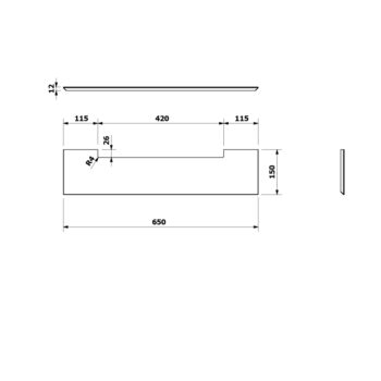 SAPHO - PONTE Police Rockstone 650x12x150, biela mat RS006