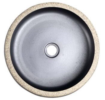SAPHO - PRIORI keramické umývadlo na dosku Ø 41cm, čierná/kámen PI021