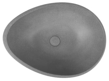 SAPHO - PUNC betónové umývadlo na dosku vrátane výpuste, 53x39cm, čierny granit BH7001
