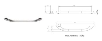 SAPHO - Pevnostné madlo, 450, bronz ML45