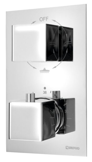 SAPHO - Podomietková sprchová termostatická batéria, box, 3 výstupy, chróm 1102-63