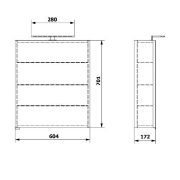 SAPHO - RIWA galérka s LED osvetlením, 60x70x17cm, biela lesk RIW060-0030