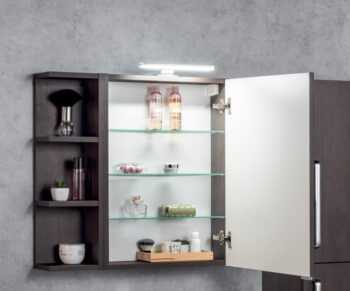 SAPHO - RIWA galérka s LED osvetlením, 60x70x17cm, biela lesk RIW060-0030