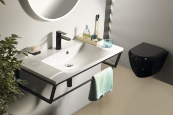 SAPHO - SKA konzola pod umývadlo/pod dosku, 900x200x460, čierna mat SKA203