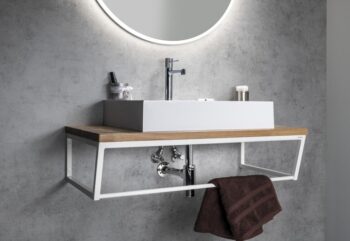 SAPHO - SKA konzola pod umývadlo/pod dosku, 900x200x460, čierna mat SKA203