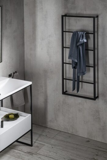SAPHO - SKA nástenný sušiak uterákov 450x1150x100, čierna mat SKA501