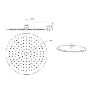 SAPHO - SLIM Hlavová sprcha, priemer 300, čierna mat MS573B