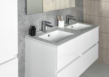 SAPHO - SLIM keramické dvojumývadlo 120x46,5cm, biela 1601-120