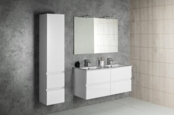 SAPHO - SLIM keramické dvojumývadlo 120x46,5cm, biela 1601-120