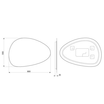 SAPHO - STEN LED podsvietené zrkadlo 80x55cm NA280
