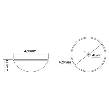 SAPHO - TELICA sklenené umývadlo na dosku priemer 42cm, čierná mat TY181B