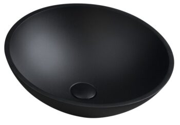 SAPHO - TELICA sklenené umývadlo na dosku priemer 42cm, čierná mat TY181B