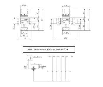 SAPHO - Termostatický regulátor teploty vody, 1", pre 4 až 8 odberných miest, chróm TMTCOM
