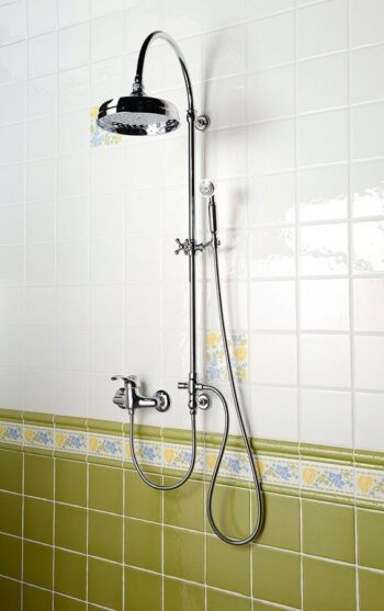 SAPHO - VANITY sprchový stĺp s pripojením na batériu, hlavová a ručná sprcha, chróm SET061