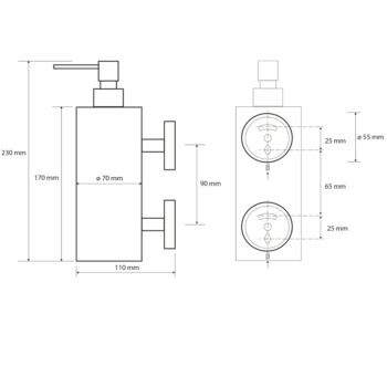 SAPHO - X-ROUND dávkovač mydla 550ml, chróm XR102