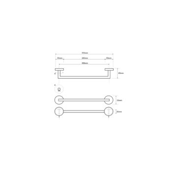 SAPHO XS400 X-Steel držiak na uteráky 35,5 cm, brúsená nehrdz. oceľ