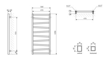 SAPHO - ZIG vykurovacie teleso 500x1096 biela mat ZG511