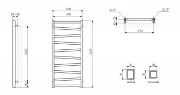 SAPHO - ZIG vykurovacie teleso 500x1334 antracit ZG513A