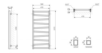 SAPHO - ZIG vykurovacie teleso 500x1572 biela mat ZG516