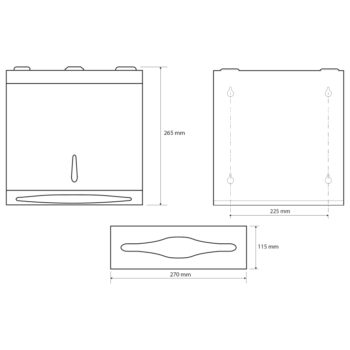 SAPHO - Zásobník na papierové uteráky 270x265x115, nerez mat XP052