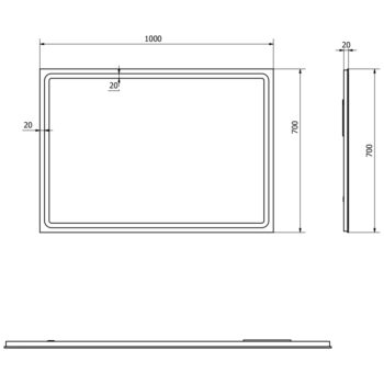 SAPHO - Zrkadlo GEMINI s LED osvetlením 100x70cm GM100