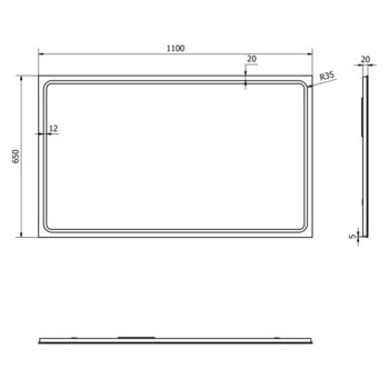 SAPHO - Zrkadlo GEMINI s LED osvetlením 110x65cm GM110