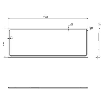 SAPHO - Zrkadlo GEMINI s LED osvetlením 150x55cm GM150