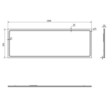 SAPHO - Zrkadlo GEMINI s LED osvetlením 160x55cm GM160