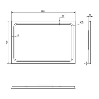 SAPHO - Zrkadlo GEMINI s LED osvetlením 40x60cm GM040