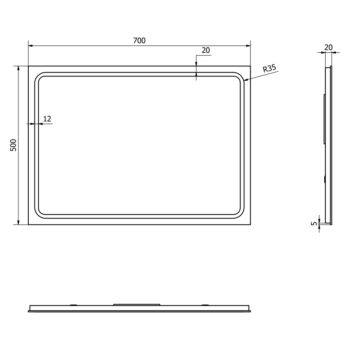 SAPHO - Zrkadlo GEMINI s LED osvetlením 50x70cm GM050
