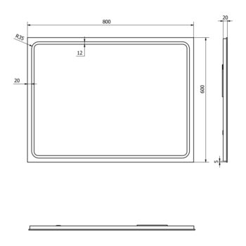 SAPHO - Zrkadlo GEMINI s LED osvetlením 60x80cm GM060