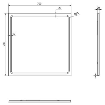 SAPHO - Zrkadlo GEMINI s LED osvetlením 70x70cm GM070