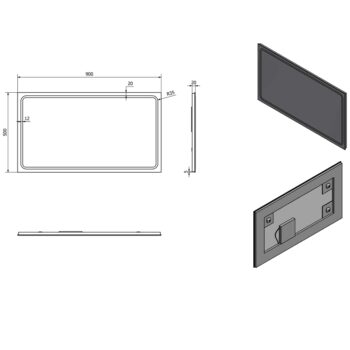 SAPHO - Zrkadlo GEMINI s LED osvetlením 90x50cm GM090