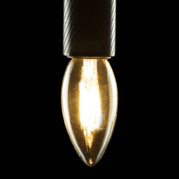 SEGULA LED E14 3W sviečka 24V DC vlákno číre 927 stmievateľné