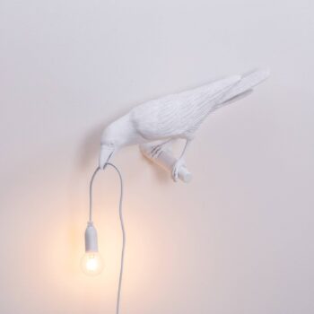 SELETTI Bird Lamp LED dekoratívne nástenné svietidlo, ľavé, biele