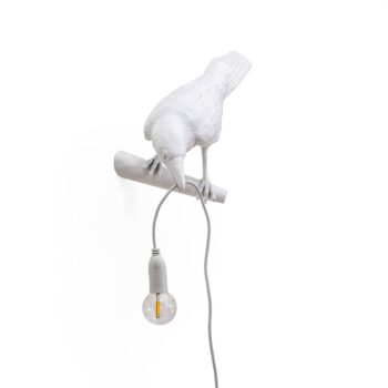 SELETTI Bird Lamp LED nástenné svietidlo, pohľad zľava, biele