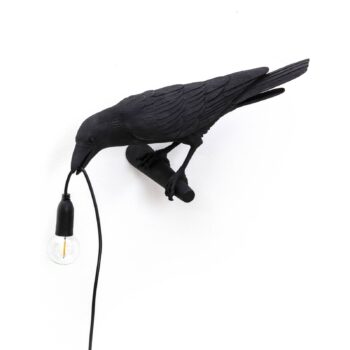 SELETTI Bird Lamp dekoratívna lampa pohľad zľava čierna