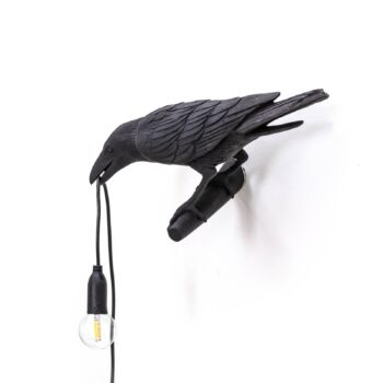 SELETTI Bird Lamp dekoratívna lampa pohľad zľava čierna