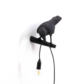 SELETTI Bird Lamp dekoratívna lampa pohľad zľava čierna