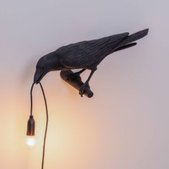 SELETTI Bird Lamp dekoratívna lampa pohľad zľava čierna