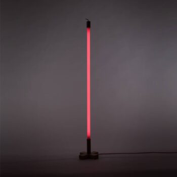 SELETTI LED svetlo Linea, fuchsiová, drevené detaily, univerzálne