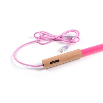 SELETTI LED svetlo Linea, fuchsiová, drevené detaily, univerzálne
