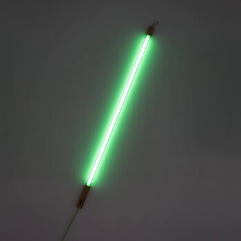 SELETTI LED svetlo Linea, zelené, drevené detaily, univerzálne