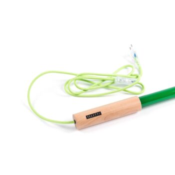 SELETTI LED svetlo Linea, zelené, drevené detaily, univerzálne