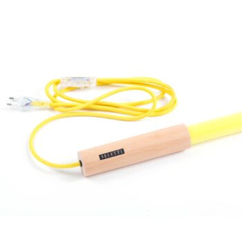 SELETTI LED svetlo Linea, žlté, drevené detaily, univerzálne